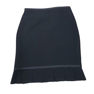 Joseph Ribkoff Black Crepe Pleated Hem Skirt